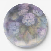 Lilac Hydrangea Watercolor Luncheon Napkin ペーパープレート (正面)