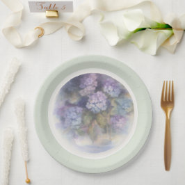 Lilac Hydrangea Watercolor Luncheon Napkin ペーパープレート