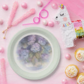 Lilac Hydrangea Watercolor Luncheon Napkin ペーパープレート (パーティー)