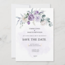 Lilac Infusion Save the Date Wedding Invitation 招待状