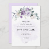 Lilac Infusion Save the Date Wedding Invitation 招待状 (正面/裏面)
