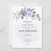 Lilac Infusion Save the Date Wedding Stationery 招待状 (正面)