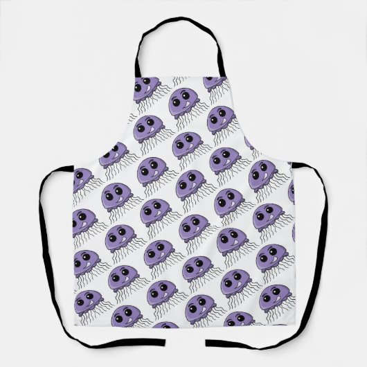 Lilac Jellyfriend Cartoon エプロン (正面)