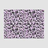 Lilac Lavender Black Leopard Print Decoupage 薄葉紙 (正面)