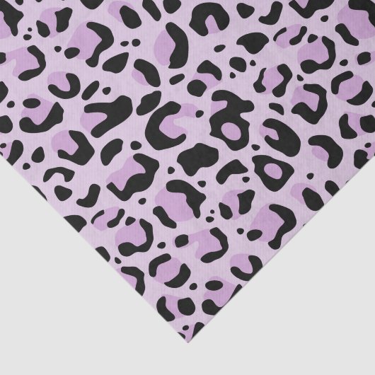 Lilac Lavender Black Leopard Print Decoupage 薄葉紙 (詳細)