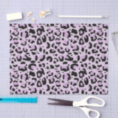 Lilac Lavender Black Leopard Print Decoupage 薄葉紙 (クラフト)