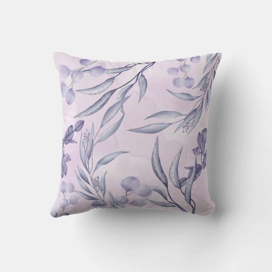 Lilac Lavender Floral クッション (裏面)