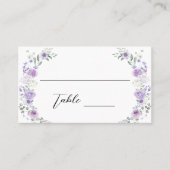 Lilac Lavender Floral Wreath Bridal Shower Wedding プレイスカード (正面)