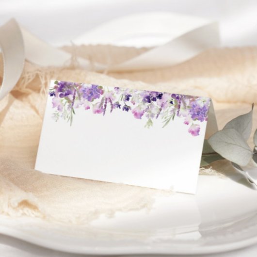 Lilac lavender wedding place cards