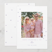 Lilac Love Hearts Happy Valentine's Day Photo Card シーズンカード (正面/裏面)