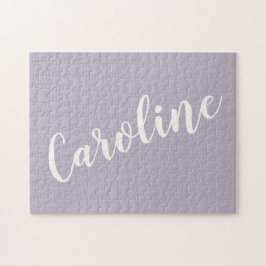 Lilac Minimalist Calligraphy Personalized Name  ジグソーパズル