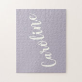 Lilac Minimalist Calligraphy Personalized Name  ジグソーパズル (縦)
