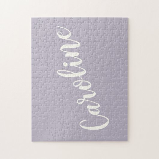 Lilac Minimalist Calligraphy Personalized Name  ジグソーパズル (縦)