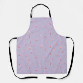 Lilac Mint Japanese Pink Tulip Floral Pattern エプロン (正面)