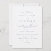 Lilac Modern Line Art Leaf Wedding Invitation 招待状 (正面)