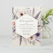 Lilac Painterly Meadow Wedding 招待状 (スタンド正面)