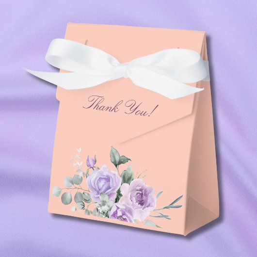 Lilac Peach Peony Floral Baby Shower フェイバーボックス