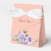 Lilac Peach Peony Floral Baby Shower フェイバーボックス (正面サイド)