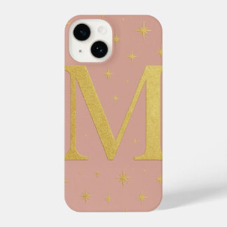 ✨ Lilac Phone Case with Big M & Yellow Stars – Cut iPhone 14ケース