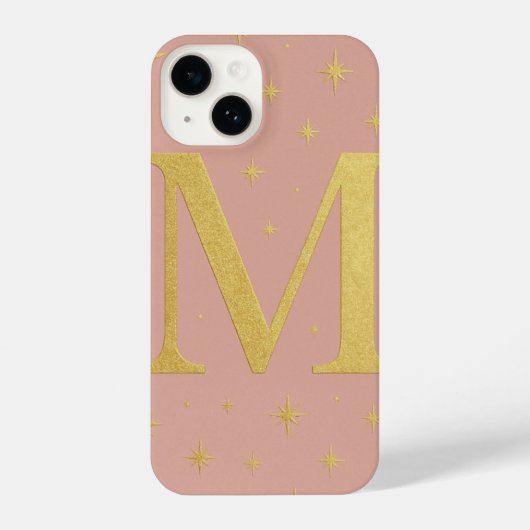 ✨ Lilac Phone Case with Big M & Yellow Stars – Cut iPhoneケース (裏面)