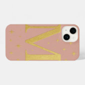 ✨ Lilac Phone Case with Big M & Yellow Stars – Cut iPhoneケース (裏面横)