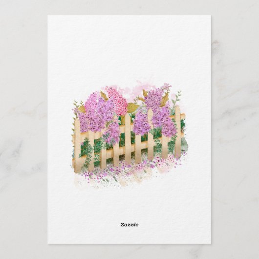 Lilac Picket Fence She's Fresh Bridal Shower   招待状 (裏面)