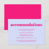 Lilac Pink Minimalist Wedding Accommodations エンクロージャーカード (正面/裏面)