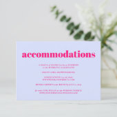 Lilac Pink Minimalist Wedding Accommodations エンクロージャーカード (スタンド正面)