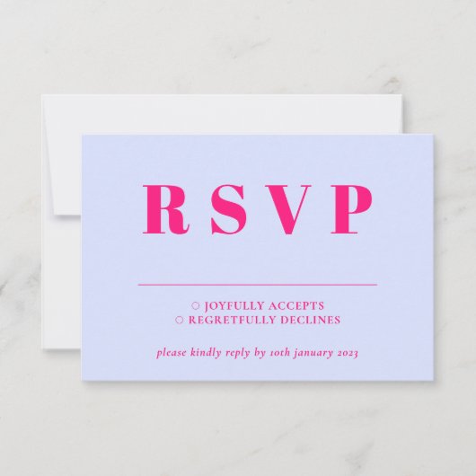 Lilac Pink RSVP Wedding Response (正面)