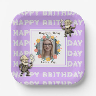 Lilac Psychology Birthday Photo Frame Freud Images ペーパープレート