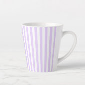 Lilac purple and white candy stripes カフェラテマグ (右)