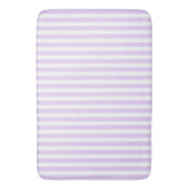 Lilac purple and white candy stripes バスマット (正面縦)