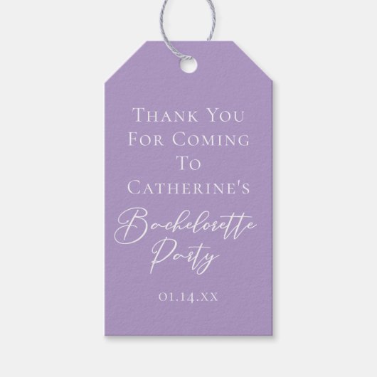 Lilac Purple Bachelorette Party Personalized ギフトタグ (正面)