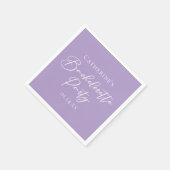 Lilac Purple Bachelorette Party Personalized スタンダードカクテルナプキン (角)