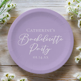 Lilac Purple Bachelorette Party Personalized ペーパープレート