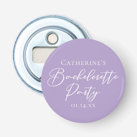Lilac Purple Bachelorette Party Personalized 栓抜き (正面)