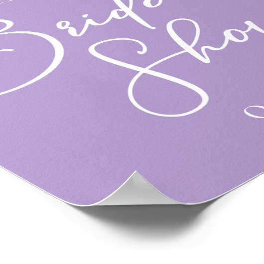 Lilac Purple Bridal Shower Customized Welcome ポスター (角)