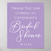 Lilac Purple Bridal Shower Customized Welcome ポスター (正面)