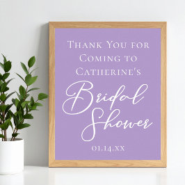 Lilac Purple Bridal Shower Customized Welcome ポスター