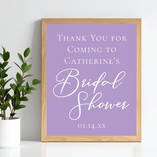 Lilac Purple Bridal Shower Customized Welcome ポスター