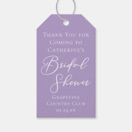 Lilac Purple Bridal Shower Party Personalized ギフトタグ