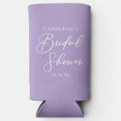 Lilac Purple Bridal Shower Party Personalized スリム缶クーラー (正面)