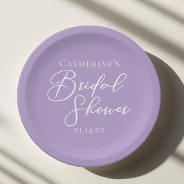 Lilac Purple Bridal Shower Party Personalized ペーパープレート