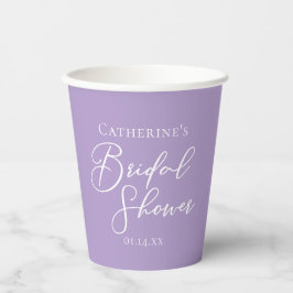 Lilac Purple Bridal Shower Party Personalized 紙コップ