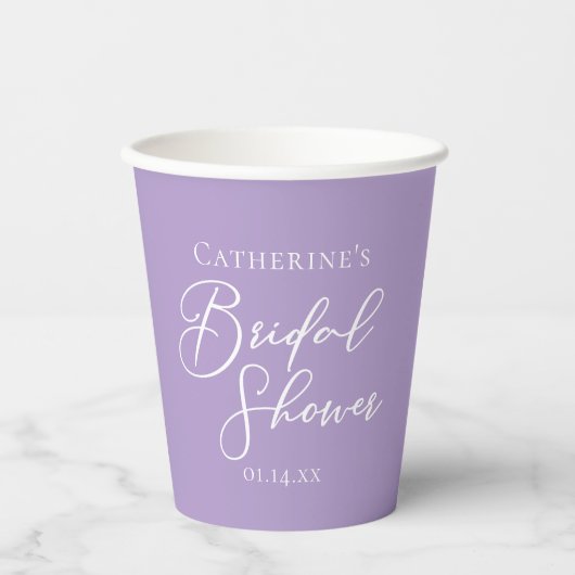 Lilac Purple Bridal Shower Party Personalized 紙コップ (正面)