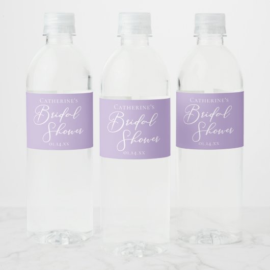 Lilac Purple Bridal Shower Personalized ペットボトルラベル (ボトル)