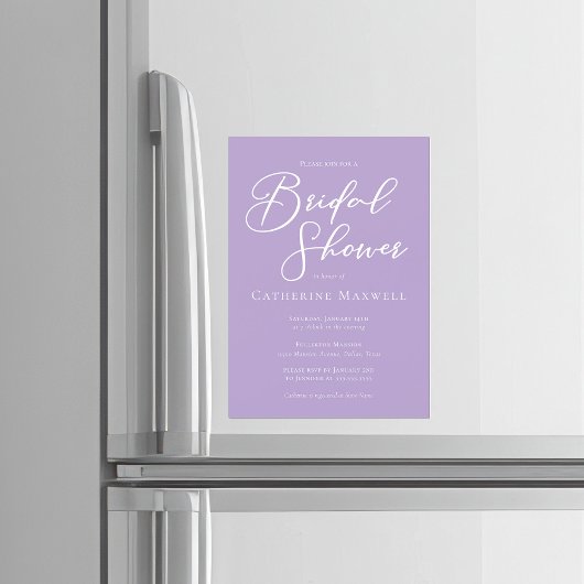 Lilac Purple Bridal Shower Personalized マグネット招待状