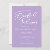 Lilac Purple Bridal Shower Personalized マグネット招待状 (正面)