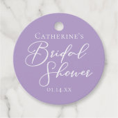 Lilac Purple Bridal Shower Personalized Party フェイバータグ (正面)