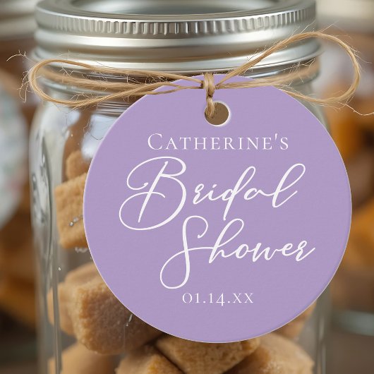 Lilac Purple Bridal Shower Personalized Party フェイバータグ
